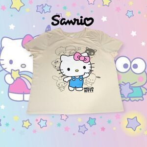 Sanrio Women's Hello Kitty & Friends Short Sleeve T-shirt Tan XL